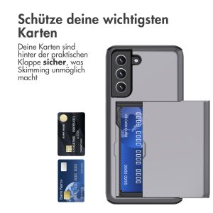 iMoshion Backcover mit Kartenfach für das Samsung Galaxy S21 FE - Grau