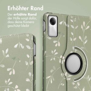 iMoshion 360° drehbare Design Klapphülle für das Xiaomi Redmi Pad SE - Green Flowers