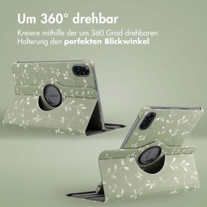 iMoshion 360° drehbare Design Klapphülle für das Honor Pad X9 - Green Flowers