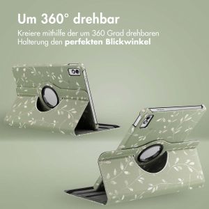 iMoshion 360° drehbare Design Klapphülle für das Lenovo Tab M10 5G - Green Flowers