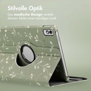 iMoshion 360° drehbare Design Klapphülle für das Lenovo Tab M10 5G - Green Flowers