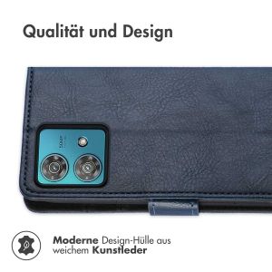 iMoshion Luxuriöse Klapphülle für das Motorola Moto G84 - Dunkelblau
