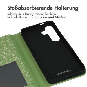 iMoshion Design Klapphülle für das Samsung Galaxy S24 - Green Flowers