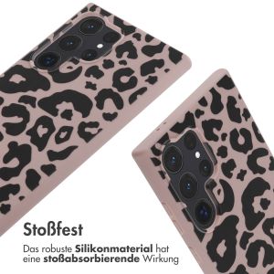iMoshion Silikonhülle design mit Band für das Samsung Galaxy S24 Ultra - Animal Pink