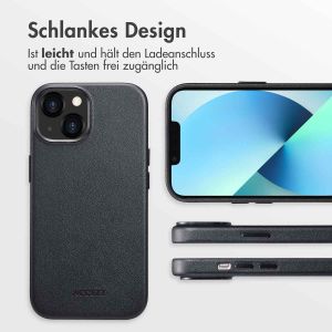 Accezz MagSafe Leather Backcover für das iPhone 13 - Onyx Black