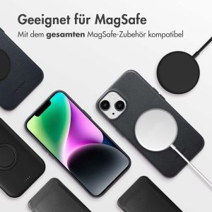 Accezz MagSafe Leather Backcover für das iPhone 14 - Onyx Black