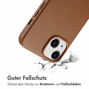 Accezz MagSafe Leather Backcover für das iPhone 14 - Sienna Brown