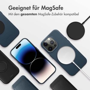 Accezz MagSafe Leather Backcover für das iPhone 14 Pro - Nightfall Blue