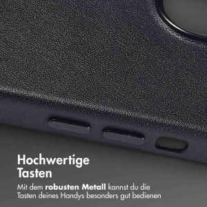 Accezz MagSafe Leather Backcover für das iPhone 15 - Onyx Black