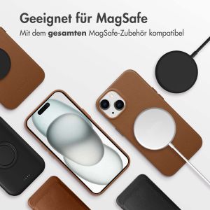 Accezz MagSafe Leather Backcover für das iPhone 15 - Sienna Brown
