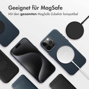Accezz MagSafe Leather Backcover für das iPhone 15 Pro Max - Nightfall Blue