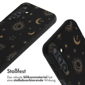 iMoshion Silikonhülle design mit Band für das Samsung Galaxy A25 - Sky Black