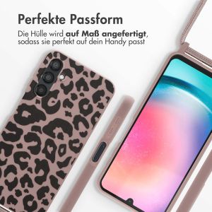 iMoshion Silikonhülle design mit Band für das Samsung Galaxy A25 - Animal Pink