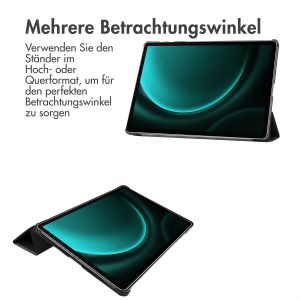 iMoshion Trifold Klapphülle für das Samsung Tab S9 FE Plus / Tab S9 Plus 12.4 Zoll - Schwarz