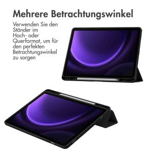 iMoshion Trifold Hardcase Klapphülle für das Samsung Tab S9 FE 10.9 Zoll / Tab S9 11.0 Zoll - Dunkelblau