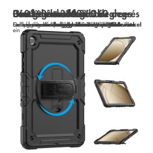 Accezz Robustes Back Cover mit Schultergurt für das Samsung Galaxy Tab A9 Plus - Schwarz