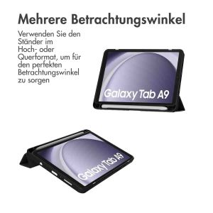 iMoshion Trifold Hardcase Klapphülle für das Samsung Galaxy Tab A9 8.7 Zoll - Schwarz