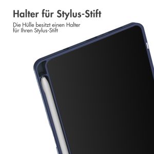 iMoshion Trifold Hardcase Klapphülle für das Samsung Galaxy Tab A9 8.7 Zoll - Dunkelblau