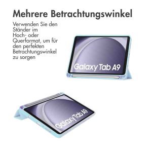 iMoshion Trifold Hardcase Klapphülle für das Samsung Galaxy Tab A9 8.7 Zoll - Hellblau
