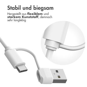 iMoshion Ladekabel für die Apple Watch USB-C und USB-A – 2 Meter – Weiß