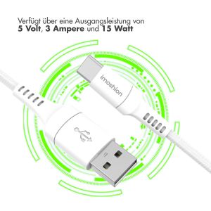 iMoshion Braided USB-C-zu-USB-A Kabel - 1 Meter - Weiß