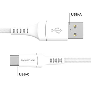 iMoshion Braided USB-C-zu-USB-A Kabel - 1,5 Meter - Weiß