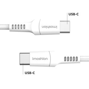 iMoshion Braided USB-C-zu-USB-C Kabel - 1 Meter - Weiß