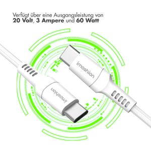 iMoshion Braided USB-C-zu-USB-C Kabel - 2 Meter - Weiß