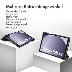 iMoshion Design Trifold Klapphülle für das Samsung Galaxy Tab A9 8.7 Zoll - Black Marble