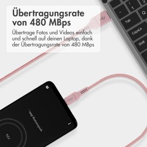 iMoshion Braided USB-C-zu-USB Kabel - 2 Meter - Rosa