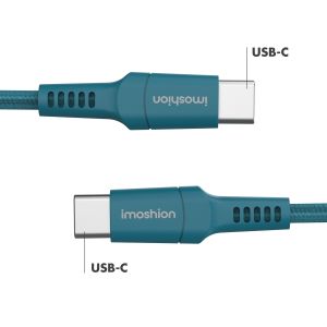 iMoshion Braided USB-C-zu-USB-C Kabel - 2 Meter - Dunkelblau