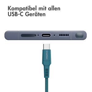 iMoshion Braided USB-C-zu-USB-C Kabel - 2 Meter - Dunkelblau