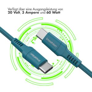 iMoshion Braided USB-C-zu-USB-C Kabel - 1 Meter - Dunkelblau