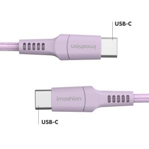 iMoshion Braided USB-C-zu-USB-C Kabel - 2 Meter - Lila