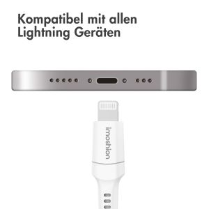 iMoshion ﻿Lightning- auf USB-Kabel – nicht MFi-zertifiziert – Geflochtenes Gewebe – 0,25 m – Weiß