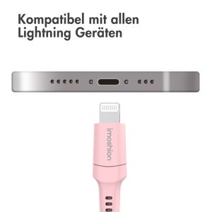 iMoshion ﻿Lightning- auf USB-Kabel – nicht MFi-zertifiziert – Geflochtenes Gewebe – 1 m – Rosa
