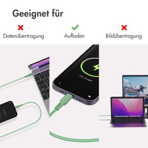 iMoshion ﻿Lightning- auf USB-C-Kabel – nicht MFi-zertifiziert – Geflochtenes Gewebe – 1 m – Grün