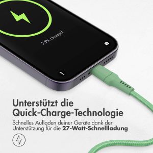 iMoshion ﻿Lightning- auf USB-C-Kabel – nicht MFi-zertifiziert – Geflochtenes Gewebe – 1 m – Grün