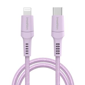 iMoshion ﻿Lightning- auf USB-C-Kabel – nicht MFi-zertifiziert – Geflochtenes Gewebe – 2 m – Lila