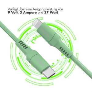 iMoshion ﻿Lightning- auf USB-C-Kabel – nicht MFi-zertifiziert – Geflochtenes Gewebe – 2 m – Grün