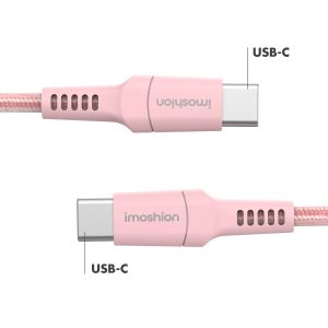 iMoshion Braided USB-C-zu-USB-C Kabel - 1 Meter - Rosa