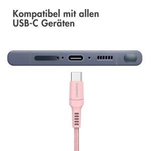 iMoshion Braided USB-C-zu-USB-C Kabel - 1 Meter - Rosa