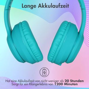 iMoshion Kids LED Light Bluetooth-Kopfhörer - Kinderkopfhörer - Kabelloser Kopfhörer + AUX-Kabel - Hellblau