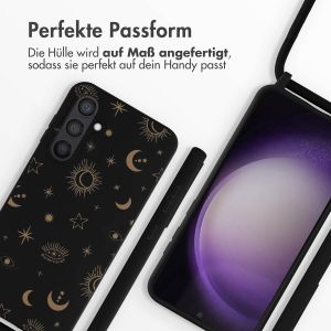 iMoshion Silikonhülle design mit Band für das Samsung Galaxy S23 FE - Sky Black