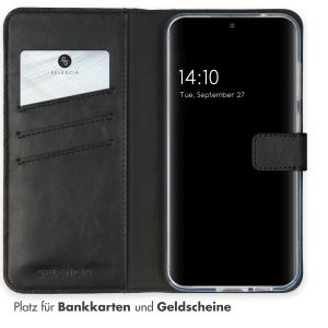 Selencia Echtleder Klapphülle für das Samsung Galaxy S23 FE - Schwarz