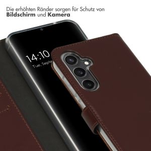 Selencia Echtleder Klapphülle für das Samsung Galaxy S23 FE - Braun