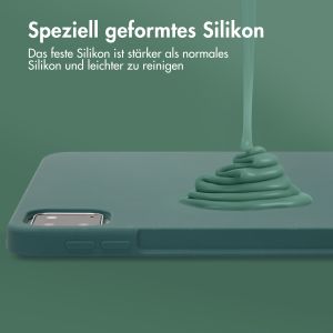 Accezz Liquid Silicone Back Cover mit Stifthalter für das iPad Pro 11 (2018 - 2022) - Dunkelgrün