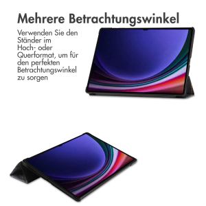 iMoshion Design Trifold Klapphülle für das Samsung Galaxy Tab S9 Ultra - Black Marble