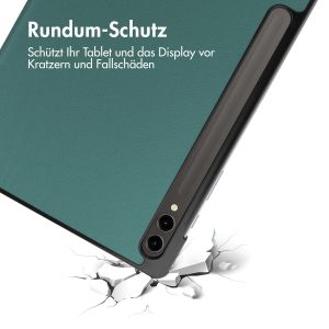 iMoshion Trifold Klapphülle für das Samsung Galaxy Tab S9 Plus 12.4 Zoll - Dunkelgrün