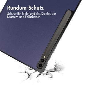 iMoshion Trifold Klapphülle für das Samsung Galaxy Tab S9 Plus 12.4 Zoll - Dunkelblau